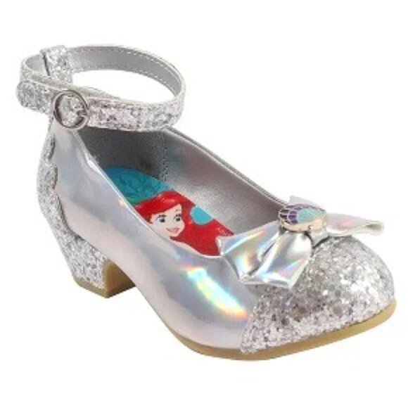Disney Princess The Little Mermaid Ariel Sliver Glitter Heels - NWT - Picture 1 of 5